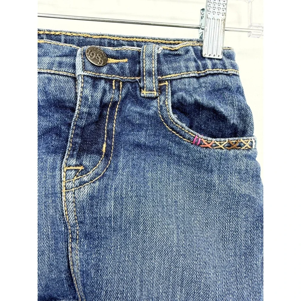 The Children's Place Girls 3T Blue Denim Stretch Mini Skirt Heart Rainbow